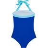 image:imageSUUKSESS Women Sexy Tummy Control One Piece Swimsuit Halter Retro Bathing Suit68 Blue Color Block
