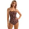 image:imageSUUKSESS Women Sexy Tummy Control One Piece Swimsuit Halter Retro Bathing Suit68 Deep Brown White Polka Dots