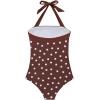 image:imageSUUKSESS Women Sexy Tummy Control One Piece Swimsuit Halter Retro Bathing Suit68 Deep Brown White Polka Dots
