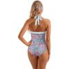 image:imageSUUKSESS Women Sexy Tummy Control One Piece Swimsuit Halter Retro Bathing Suit68 Retro Red Floral
