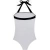 image:imageSUUKSESS Women Sexy Tummy Control One Piece Swimsuit Halter Retro Bathing Suit68 White Black