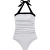 image:imageSUUKSESS Women Sexy Tummy Control One Piece Swimsuit Halter Retro Bathing Suit68 White Black