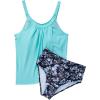image:imageSUUKSESS Women Tummy Control Tankini Bathing Suit Ruffle High Waisted Swimsuit60 Aqua Blue Floral