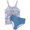 image:imageSUUKSESS Women Tummy Control Tankini Bathing Suit Ruffle High Waisted Swimsuit60 Floral Printed Blue