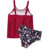 image:imageSUUKSESS Women Tummy Control Tankini Bathing Suit Ruffle High Waisted Swimsuit60 Red Floral