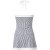image:imageSUUKSESS Women Tummy Control Tankini Swimsuits with Skirt Backless Bathing SuitNavy Blue Striped