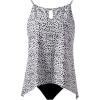 image:imageSUUKSESS Women Ruffle High Neck Tankini Swimsuit Flowy Tummy Control Bathing SuitWhite and Black Points