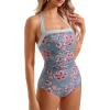 image:imageSUUKSESS Women Sexy Tummy Control One Piece Swimsuit Halter Retro Bathing Suit68 Retro Red Floral