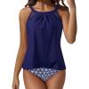 image:imageSUUKSESS Women Tummy Control Tankini Bathing Suit Ruffle High Waisted Swimsuit60 Blue Star