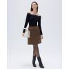 image:imageSUUKSESS Cloud Cashmere Women Lace Off Shoulder Long Sleeve Shirt Basic Knit TopBlack