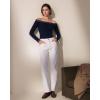 image:imageSUUKSESS Cloud Cashmere Women Lace Off Shoulder Long Sleeve Shirt Basic Knit TopNavy Blue