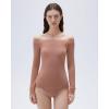 image:imageSUUKSESS Cloud Cashmere Women Lace Off Shoulder Long Sleeve Shirt Basic Knit TopRose