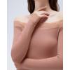 image:imageSUUKSESS Cloud Cashmere Women Lace Off Shoulder Long Sleeve Shirt Basic Knit TopRose