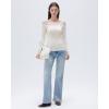 image:imageSUUKSESS Cloud Cashmere Women Lace Off Shoulder Long Sleeve Shirt Basic Knit TopWhite