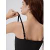 image:imageSUUKSESS Women Square Neck Tank Tops with Built in Bras Double Line Going Out Basic Camisole Top01 Black