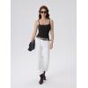 image:imageSUUKSESS Women Square Neck Tank Tops with Built in Bras Double Line Going Out Basic Camisole Top01 Black