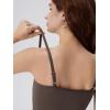 image:imageSUUKSESS Women Square Neck Tank Tops with Built in Bras Double Line Going Out Basic Camisole Top01 Brown