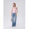 image:imageSUUKSESS Women Square Neck Tank Tops with Built in Bras Double Line Going Out Basic Camisole TopBaby Pink