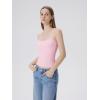 image:imageSUUKSESS Women Square Neck Tank Tops with Built in Bras Double Line Going Out Basic Camisole TopBaby Pink