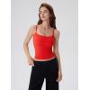 image:imageSUUKSESS Women Square Neck Tank Tops with Built in Bras Double Line Going Out Basic Camisole TopRed