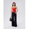 image:imageSUUKSESS Women Square Neck Tank Tops with Built in Bras Double Line Going Out Basic Camisole TopRed
