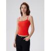 image:imageSUUKSESS Women Square Neck Tank Tops with Built in Bras Double Line Going Out Basic Camisole TopRed
