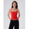 image:imageSUUKSESS Women Square Neck Tank Tops with Built in Bras Double Line Going Out Basic Camisole TopRed