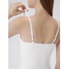 image:imageSUUKSESS Women Square Neck Tank Tops with Built in Bras Double Line Going Out Basic Camisole TopSnow White