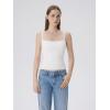 image:imageSUUKSESS Women Square Neck Tank Tops with Built in Bras Double Line Going Out Basic Camisole TopSnow White
