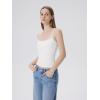 image:imageSUUKSESS Women Square Neck Tank Tops with Built in Bras Double Line Going Out Basic Camisole TopSnow White