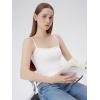image:imageSUUKSESS Women Square Neck Tank Tops with Built in Bras Double Line Going Out Basic Camisole TopSnow White