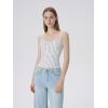 image:imageSUUKSESS Women Square Neck Tank Tops with Built in Bras Double Line Going Out Basic Camisole TopWhite Polka Dots