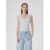 image:imageSUUKSESS Women Square Neck Tank Tops with Built in Bras Double Line Going Out Basic Camisole TopWhite Polka Dots