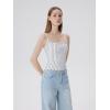 image:imageSUUKSESS Women Square Neck Tank Tops with Built in Bras Double Line Going Out Basic Camisole TopWhite Polka Dots