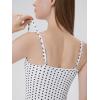 image:imageSUUKSESS Women Square Neck Tank Tops with Built in Bras Double Line Going Out Basic Camisole TopWhite Polka Dots