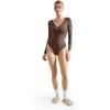 image:imageSUUKSESS Women V Neck Double Lined Bodysuit Sexy Long Sleeve Thong Bodysuit Shirts