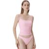 image:imageSUUKSESS Women Square Neck Tank Tops with Built in Bras Double Line Going Out Basic Camisole TopBaby Pink