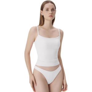 image:imageSUUKSESS Women Square Neck Tank Tops with Built in Bras Double Line Going Out Basic Camisole TopSnow White