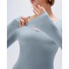 image:imageSUUKSESS Cloud Cashmere Women V Neck Fitted Long Sleeve Shirt Basic Soft Knit TopsAsh Blue