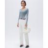 image:imageSUUKSESS Cloud Cashmere Women V Neck Fitted Long Sleeve Shirt Basic Soft Knit TopsAsh Blue