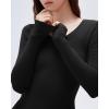 image:imageSUUKSESS Cloud Cashmere Women V Neck Fitted Long Sleeve Shirt Basic Soft Knit TopsBlack