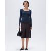 image:imageSUUKSESS Cloud Cashmere Women V Neck Fitted Long Sleeve Shirt Basic Soft Knit TopsNavy Blue