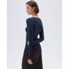image:imageSUUKSESS Cloud Cashmere Women V Neck Fitted Long Sleeve Shirt Basic Soft Knit TopsNavy Blue