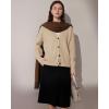 image:imageSUUKSESS Women Long Sleeve Button Down Oversized Short Cardigan Fall Loose Open Front Knit SweaterApricot