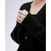 image:imageSUUKSESS Women Long Sleeve Button Down Oversized Short Cardigan Fall Loose Open Front Knit SweaterBlack