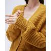 image:imageSUUKSESS Women Long Sleeve Button Down Oversized Short Cardigan Fall Loose Open Front Knit SweaterCurry Yellow