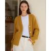 image:imageSUUKSESS Women Long Sleeve Button Down Oversized Short Cardigan Fall Loose Open Front Knit SweaterCurry Yellow