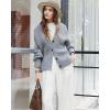 image:imageSUUKSESS Women Long Sleeve Button Down Oversized Short Cardigan Fall Loose Open Front Knit SweaterHemp Gray
