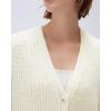 image:imageSUUKSESS Women Long Sleeve Button Down Oversized Short Cardigan Fall Loose Open Front Knit SweaterWhite