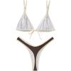 image:imageSUUKSESS Women Cheeky Thong String 2 Piece Bikini Sets Sexy High Waist Swimsuit79 Beige Brown